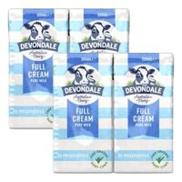 Combo 2 Sữa tươi nguyên chất tiệt trùng DEVONDALE MILK (DEVONDALE FULL CREAM MILK) 200ml - Lốc 6 hộp