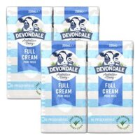 Combo 2 Sữa tươi nguyên chất tiệt trùng DEVONDALE MILK (DEVONDALE FULL CREAM MILK) 200ml - Lốc 6 hộp