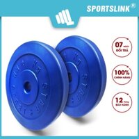 Combo 2 tạ bánh nhựa, tạ miếng nhựa Phi 27 đúc hoàn chỉnh Việt Nam Sportslink - Bộ 2 tạ bánh loại 2kg