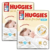 Combo 2 Tã dán lọt lòng Huggies Skin Perfect (Newborn, dưới 5kg, 70 miếng)