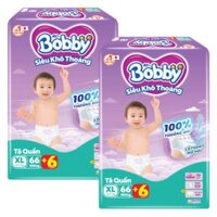 Combo 2 Tã quần Bobby size XL, 66 miếng + 6 miếng