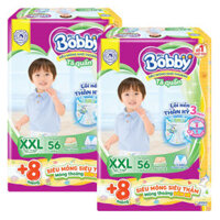 Combo 2 Tã quần Bobby size XXL, 56 miếng + 8 miếng