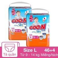 Combo 2 tã quần GOO.N Slim size L 46 + 4 miếng/bịch (9 - 14 kg)