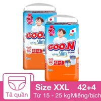 Combo 2 tã quần GOO.N Slim size XXL 42 + 4 miếng/bịch (15 - 25 kg)