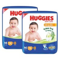 Combo 2 Tã quần Huggies Skincare gói cực đại (M, 6-11kg, 76 miếng)
