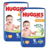 Combo 2 Tã quần Huggies Skincare gói cực đại (L, 9-14kg, 68 miếng)