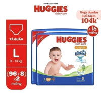 Combo 2 Tã quần Huggies Skincare Mega Jumbo L96