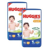 Combo 2 Tã quần Huggies Skincare gói cực đại (XL, 12-17kg, 60 miếng)