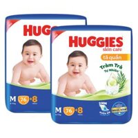 Combo 2 Tã quần Huggies Skincare gói cực đại (M, 6-11kg, 76 miếng)