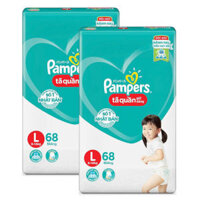Combo 2 Tã quần Pampers giữ dáng Super Jumbo size L, 68 miếng