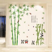 Combo 2 tấm decal dán tường gấu trúc dễ thương