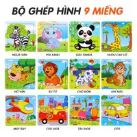 Combo 2 tấm ghép hình 9 miếng ngộ nghĩnh (màu ngẫu nhiên)