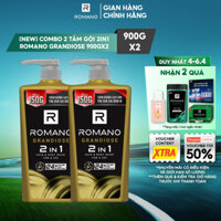 Combo 2 Tắm gội cho nam 2in1 Romano Grandiose 900g