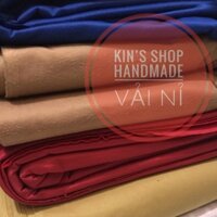 Combo 2 Tấm Vải Nỉ Mềm Hàn Quốc kích thước 80cm x160cm, 20 Cuộn Chỉ Thêu Bóng đủ màu, 3 Mét Băng Gai Màu Trắng