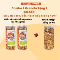 [COMBO 2 TẶNG 1] Nhận 3 hộp ngũ cốc dinh dưỡng siêu hạt 25% yến mạch sấy giòn tổng 1,5kg [Nông sản M'FARM]