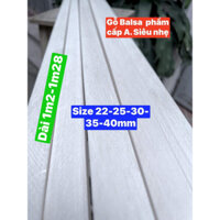 [combo 2 thanh gỗ balsa dài 60cm]thanh gỗ Balsa nhẹ trắng để làm phao câu, làm mô hình máy bay dài 60cm