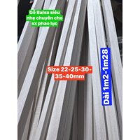 [combo 2 thanh gỗ balsa dài 60cm]thanh gỗ Balsa nhẹ trắng để làm phao câu, làm mô hình máy bay dài 60cm