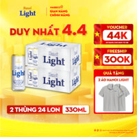 COMBO 2 Thùng 24 lon Bia Hanoi Light – HABECO (330ml/lon)