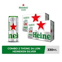 COMBO 2 _ Thùng 24 lon bia Heineken Silver 330ml
