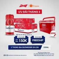 Combo 2 Thùng 24 Lon Bia Budweiser Chính Hãng (330ml/ lon)