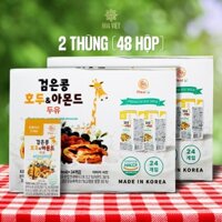COMBO 2 Thùng 48 Hộp Sữa óc chó, hạnh nhân, đậu nành đen Hàn Quốc MEALU 190ML