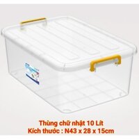 [COMBO 2 THÙNG] Bộ 2 Thùng 10 lít có nắp gài hàng Duy Tân chính hãng/ 2 Thùng nhựa trong đựng đồ Duy Tân 10L