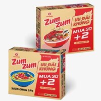 Combo 2 thùng mì ZumZum Tôm Chua Cay 60g + Sườn Chua Cay 60g (62 gói)