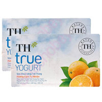 Combo 2 thùng sữa chua uống TH  true milk hương Cam tự nhiên hộp 180ml