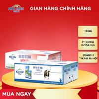 Combo 2 thùng Sữa tươi tiệt trùng Vị Dâu, ít đường  Mộc Châu Milk (110ml x 96 Hộp)