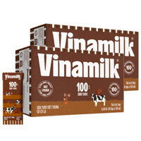 Combo 2 thùng Sữa tươi Vinamilk Socola hộp 180ml