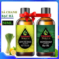 Combo 2 Tinh Dầu Sả Chanh 50ML  Tinh Dầu Bạc Hà 50ML TIDAMO - Tinh Dầu Thiên Nhiên Nguyên Chất Lemongrass  Peppermint Giúp Thư Giãn, Đuổi Muỗi, Thơm Phòng và Nâng Cao Sức Khỏe - Thích Hợp Dùng Với Máy Xông Tinh Dầu