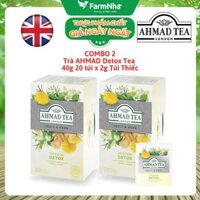 (Combo 2) Trà Ahmad Detox Tea 40g 20x2g Túi Thiếc – Trà Thảo Mộc Thanh Lọc Cơ Thể