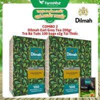 (Combo 2) Trà Dilmah Earl Grey Premium Ceylon Tea 200g 100 túi x 2g Túi Thiếc - Tinh Hoa Trà Bá Tước