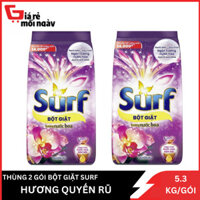 COMBO 2 túi bột giặt Surf Hương nước xả vải (Tím) Gói lớn 5.3kg