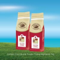 Combo 2 Túi Cà Phê Rang Xay Truyền Thống Highlands Coffee 1Kg