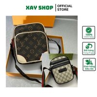 Combo 2 Túi Đeo Chéo Unisex Mini Đựng Điện Thoại Dáng Vuông LV & GUCCI Chất Da Cao Cấp Sang Chảnh