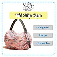 Combo 2 Túi du lịch gấp gọn chống nước, túi đi chợ Bag Nhung Đeo Vai