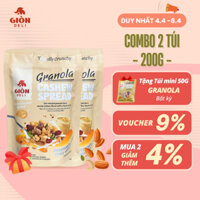 Combo 2 Túi Granola Vị Bơ mặn (bơ Hạt điều) Giòn Deli 200g