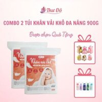 Combo 2 Túi Khăn Vải Khô Đa Năng Thư Đô Dành Cho Mẹ Và Bé Loại Bịch Lớn 900gr