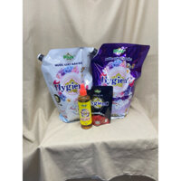 Combo 2 túi nước giặt HygienC plus 2,6kí(tổng 5,2 kí)tặng ngay 1 túi nước xả vải HygienC 200ml và 1 chai xịt bếp 250ml
