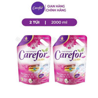Combo 2 túi nước giặt xả đậm đặc Carefor 2lit - Hương hoa hồng tinh tế và thanh lịch
