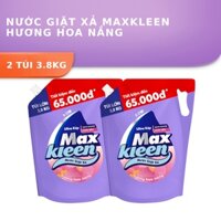 Combo 2 Túi Nước Giặt Xả Maxkleen Hương Hoa Nắng 3.8kg