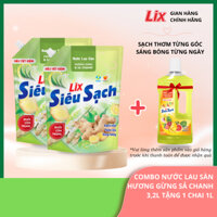 Combo 2 túi nước lau sàn siêu sạch hương gừng & sả chanh 3,2L/ túi, sạch nhà, thơm lâu đuổi côn trùng Lixco Việt Nam