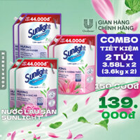 Combo 2 túi Nước Lau Sàn Sunlight Hương Hoa Hạ & Bạc Hà / Lavender / Hoa Lilly & Hương Thảo 3.6kg