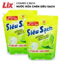 COMBO 2 TÚI Nước Rửa Chén LIX Siêu Sạch Hương Chanh (2 TÚI x 3.5KG) - Mã 2C-N4301 - Hàng Chính Hãng