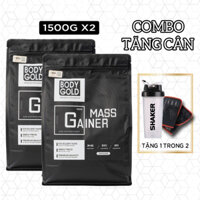 Combo 2 Túi Sữa Tăng Cân Tăng Cơ - Body Gold Mass Gainer - Túi 1,5KG + Tặng bình lắc