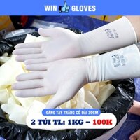 Combo 2 túi trọng lượng 1Kg - Găng tay cao su trắng chiếc siêu dai, mềm mại, không mùi - G88