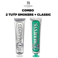 Combo 2 Tuýp Kem Đánh Răng Marvis Smokers Whitening Mint & Classic Strong Mint 85ML