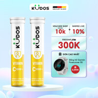 Combo 2 Tuýp Viên sủi KUDOS VITAMIN C 1000mg nâng cao sức đề kháng hương chanh (20 viên/tuýp)