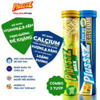 {COMBO 2 TUÝP} Viên sủi  vitaminC Plusssz Max Vitamin C & Kẽm + Plusssz Calcium